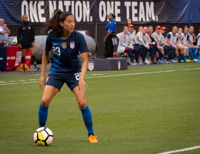 Christen Press Celebrates 100th Cap in Style